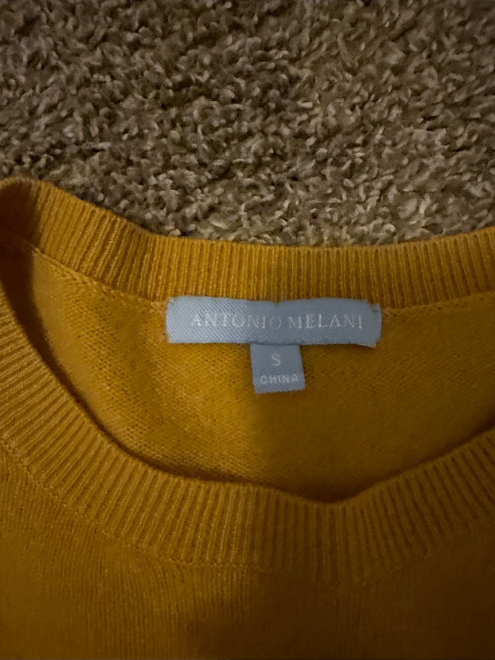 ANTONIO MELANI Mustard Yellow Crewneck Sweater - Picture 2 of 5